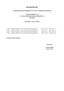 Tatabánya Megyei Város tanácsüléseinek jegyzőkönyvei