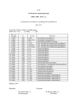 Vác Mezőváros Tanácsának iratai, tanácsülési, törvénykezési és gazdasági ülési jegyzőkönyvek